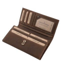 A valódi bőr természetességét hangsúlyozza ez a nagy méretű, minőségi női pénztárca, mely a GreenDeed márkacsalád praktikus díszdobozos terméke.