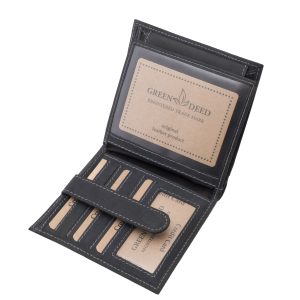 Natúr vadászbőr stílusú, széles kialakítású valódi bőr férfi irattartó pénztárca, praktikus megoldásokkal, díszdobozos kivitelben, RFID védelemmel.