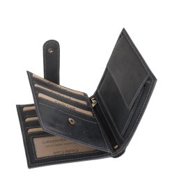 Natúr vadászbőr stílusú, széles kialakítású valódi bőr férfi irattartó pénztárca, praktikus megoldásokkal, díszdobozos kivitelben, RFID védelemmel.