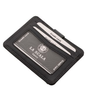 Praktikus kialakítású, kisméretű valódi bőr kártyatartó, minőségi La Scala Luxury modell, mely irattartóval is el lett látva, klasszikus színekben készült.