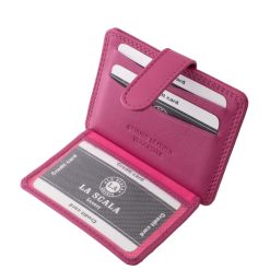 Praktikus kialakítású, kisméretű valódi bőr kártyatartó, minőségi La Scala Luxury modell, mely irattartóval is el lett látva, klasszikus színekben készült.