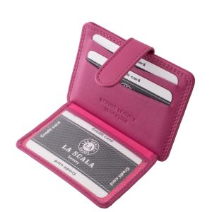Praktikus kialakítású, kisméretű valódi bőr kártyatartó, minőségi La Scala Luxury modell, mely irattartóval is el lett látva, klasszikus színekben készült.
