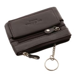 Közepes méretű praktikus bőr kulcstartó, puha valódi nappa bőrből készítve minőségi La Scala márkajelzéssel barna színben.