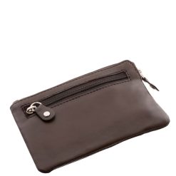 Puha valódi bőrből készült nagyon praktikus használatot biztosító multifunkciós, bőr kulcstartó patentos fedelű aprópénztartóval.