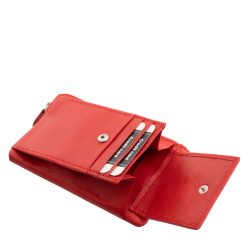 Puha valódi bőrből készült nagyon praktikus használatot biztosító multifunkciós, bőr kulcstartó patentos fedelű aprópénztartóval.