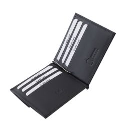 Kényelmes használatra tervezett férfi dollártárca, praktikus kialakítással és valódi bőr anyagból készült elegáns megjelenésű modell.