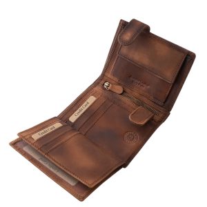 Ez az álló formátumú, valódi bőr férfi irattartó pénztárca egyedi, chopper motoros mintával díszített modell, praktikus belsővel, minőségi díszdobozban.