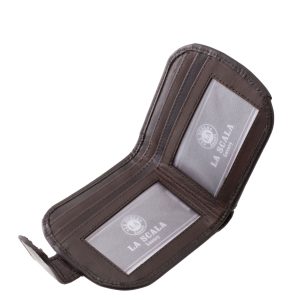 La Scala valódi bőr férfi pénztárca extrém kis méretű, dizájnos megjelenésű kompakt modell, minőségi és rendkívül stílusos díszdobozban.
