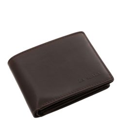 Ez a prémium minőségű, valódi bőr férfi pénztárca kompakt kisméretű modell, elegáns, fényes bőrfelülettel, igényes díszdobozos kivitelben.