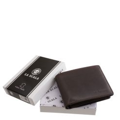 Ez a prémium minőségű, valódi bőr férfi pénztárca kompakt kisméretű modell, elegáns, fényes bőrfelülettel, igényes díszdobozos kivitelben.