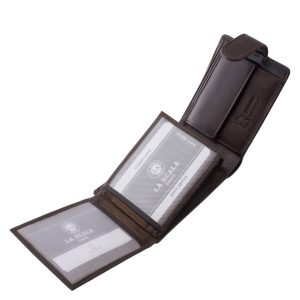 Ez a prémium minőségű, valódi bőr férfi pénztárca kompakt, kisméretű modell elegáns, fényes bőrfelülettel és igényes díszdobozos kiszereléssel.