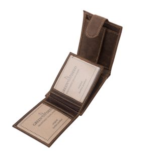 Kisméretű valódi bőr pénztárca modellünk igazán praktikus belső kialakítással rendelkezik, fedelét pedig patentos átkapcsoló pánt rögzíti.