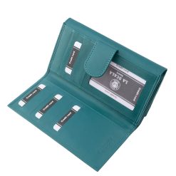 A La Scala márkacsalád minőségi bőr női pénztárca modellje, divatos színekben elegáns külsővel és igényes díszdobozos kivitelben kapható.