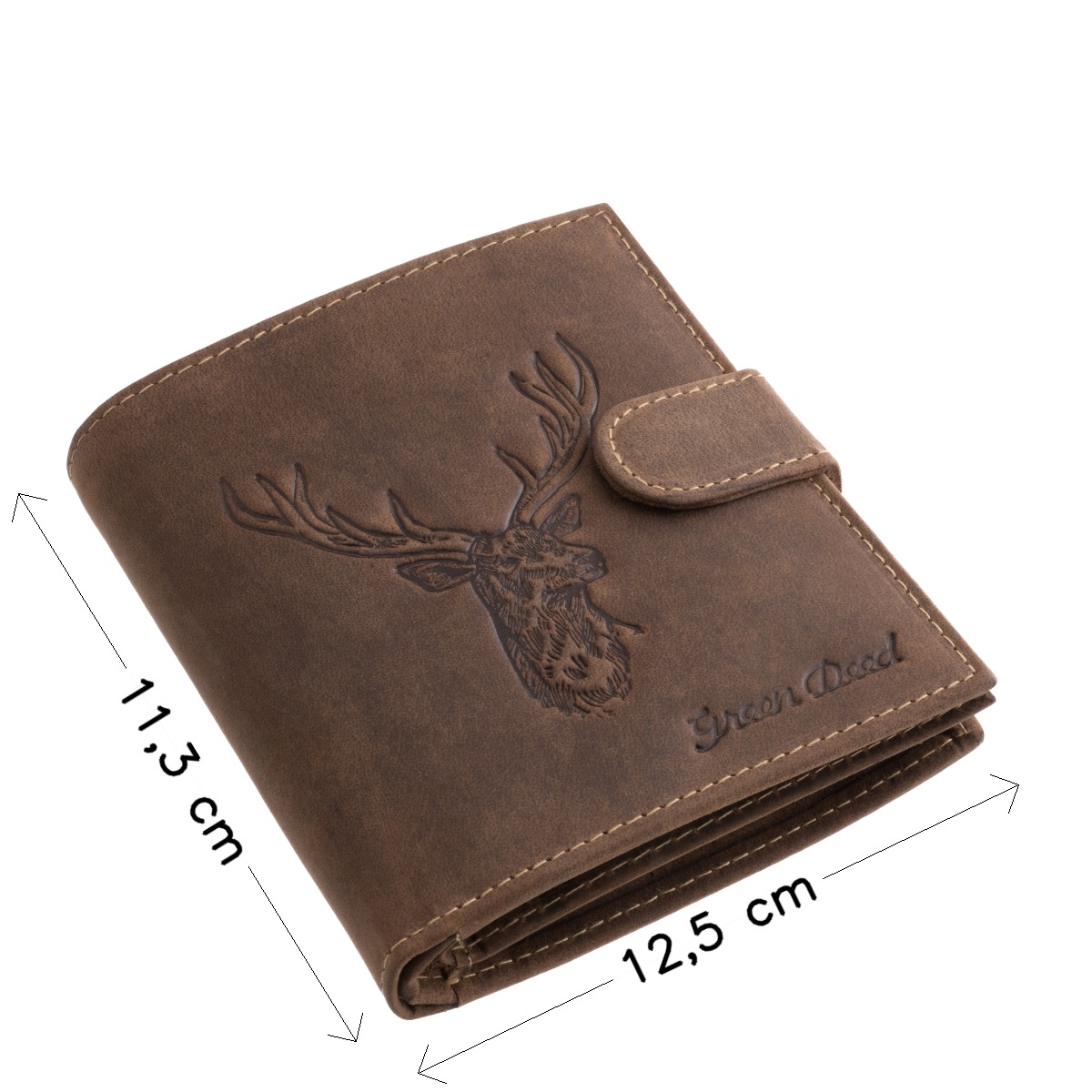 GreenDeed RFID férfi bőr irattartó pénztárca szarvas mintával SBF02/T - Image 4