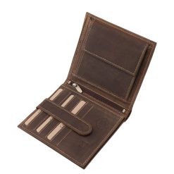 Valódi bőr férfi irattartó pénztárca, amelynek fedelét vaddisznó motívum díszíti – vadászoknak és természetbarátoknak praktikus, stílusos ajándék.