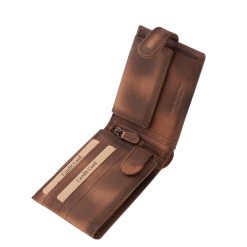 Antikolt, vintage stílusban gyártott valódi bőr férfi pénztárca modell a GreenDeed új kollekciójából, hozzá illő minőségi díszdobozban.