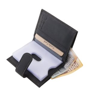 Rusztikus, természetes bőr felülettel rendelkező GreenDeed márkás, praktikus kártyatartó modell, egyedi külsővel. Ajándékként is remek választás.