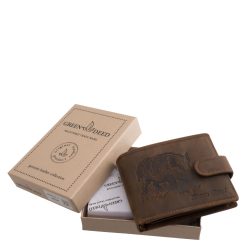 Vaddisznó mintás valódi bőr férfi pénztárca kifejezetten a természet és a vadászat szerelmeseinek készült, díszdobozos formátumban.