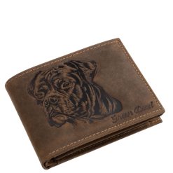 Boxer kutya mintás valódi bőr pénztárca, a fajta kedvelői számára gyártott egyedi, díszdobozban kapható GreenDeed modell.