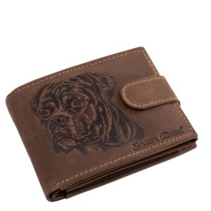 A boxer kutya mintás GreenDeed férfi pénztárca egyedi, valódi bőr anyagból készült modell, amely a fajta kedvelői számára készült.