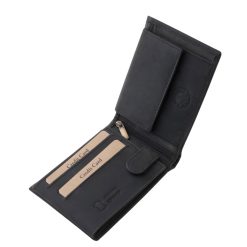 Ez a GreenDeed márkájú, valódi bőrből készült férfi pénztárca különleges modell, fedelén egy részletgazdag, harci helikopter mintával.