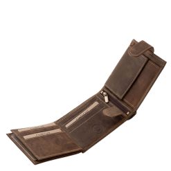 GreenDeed, valódi bőr férfi pénztárca a horgászat szerelmeseinek készült, részletgazdag harcsa mintás fedéllel és patentos átkapcsoló pánttal.