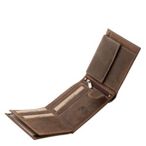 Ez a GreenDeed márkájú, valódi bőr férfi pénztárca különleges modellünk, amelynek fedelét egy részletgazdag, vadászgép mintával díszítettük.