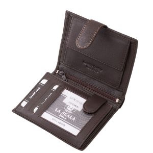 Ez az álló kivitelű, elegáns megjelenésű, valódi bőr, férfi irattartó pénztárca a La Scala márka prémium kollekciójának darabja.