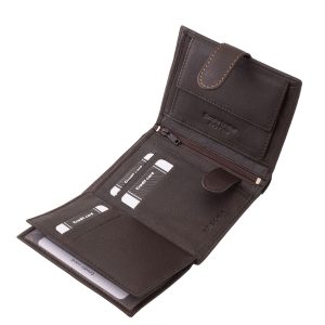 Ez az álló kivitelű, elegáns megjelenésű, valódi bőr, férfi irattartó pénztárca a La Scala márka prémium kollekciójának darabja.