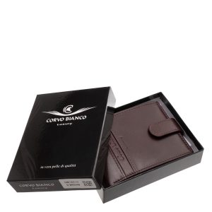 A CORVO BIANCO márka prémium kategóriájú, elegáns férfi, valódi bőr pénztárca a stílus, a minőség és a funkcionalitás tökéletes harmóniáját kínálja.