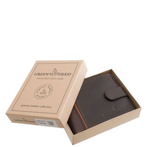 GREEN DEED márkás új, sportosan elegáns, bőr férfi pénztárca a természetes megjelenést és a modern stílust egyesíti egy valódi bőrből készült modellben.