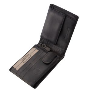 Antikolt, vintage stílusban készült valódi bőr férfi pénztárca a GreenDeed új kollekciójából, elegáns, márkajelzéses díszdobozos kivitelben.