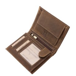 Álló kivitelű, valódi bőr vaddisznó mintás férfi irattartó pénztárca, a GreenDeed márkacsalád egyik természetközeli megjelenésű modellje.