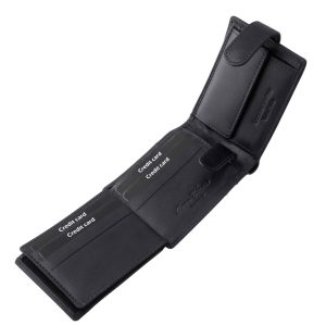 CORVO BIANCO Luxury márkás kisméretű, elegáns stílusú férfi bőr pénztárca modell, stílusos díszdobozban, fedelén átkapcsoló pánttal.