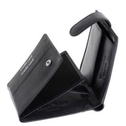 CORVO BIANCO Luxury márkás kisméretű, elegáns stílusú férfi bőr pénztárca modell, stílusos díszdobozban, fedelén átkapcsoló pánttal.