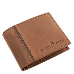 A GREEN DEED márka prémium kategóriájú valódi bőr férfi pénztárca modellje a természetesség és a modern elegancia tökéletes egyensúlyát testesíti meg.