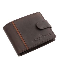Elegáns és sportos dizájn kombinációjával készült valódi bőr férfi pénztárca, GreenDeed márkás modell, díszdobozos kivitelben.