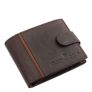 Elegáns és sportos dizájn kombinációjával készült valódi bőr férfi pénztárca, GreenDeed márkás modell, díszdobozos kivitelben.
