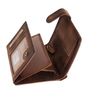 Álló kivitelű, antikolt hatású, valódi bőr férfi irattartó pénztárca a GreenDeed márka időtálló minőségét és a motoros életérzés karakteres stílusát ötvözi.