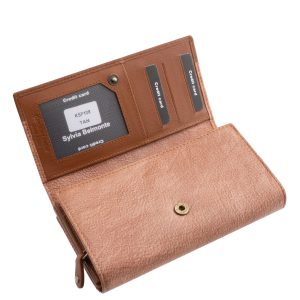 Divatos megjelenésű, nagyméretű női pénztárca valódi bőrből gyártva, különleges színekben gyártott, Sylvia Belmont díszdobozos modell.