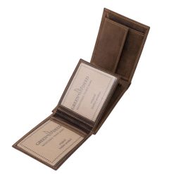 A GREEN DEED márka prémium, kisméretű, valódi bőr férfi pénztárca modellje különleges választás a természetkedvelő, igényes férfiak számára.