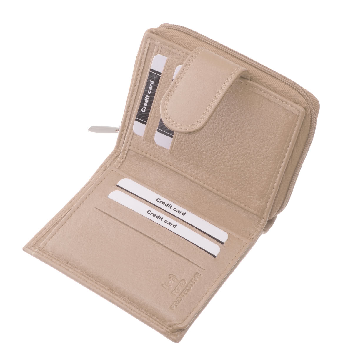 kismeretu-noi-bor-penztarca-La-Scala-#-ANC-LL2-#-halvany-beige-03 Stílusos, kis méretű női bőr pénztárca valódi bőrből, divatos színekben. Praktikus, kompakt kialakítású, és RFID védelemmel is elláttuk.