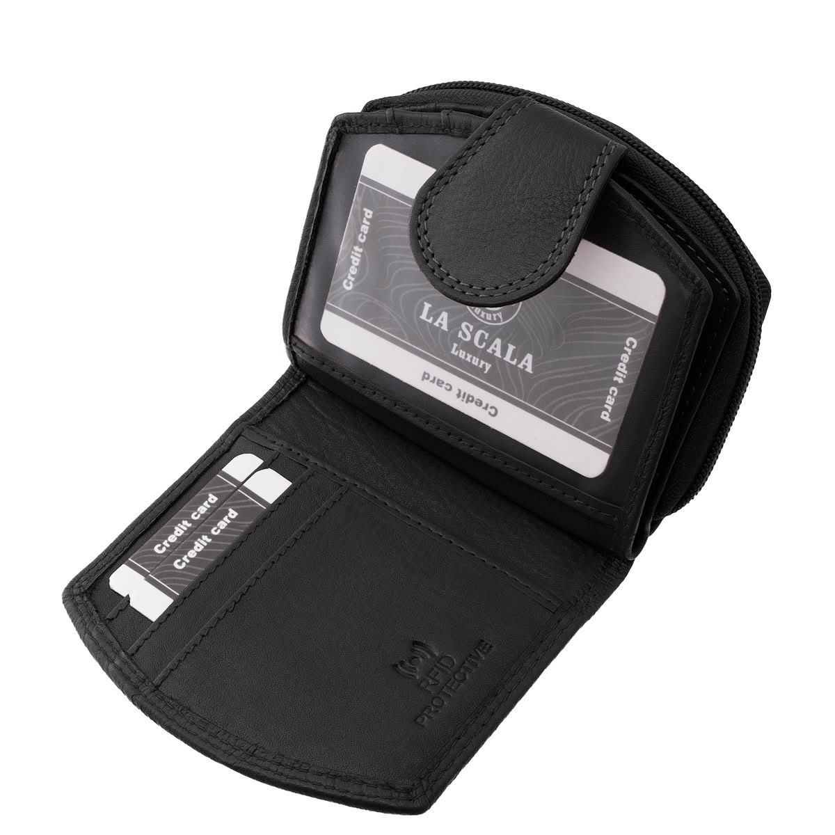 Sokoldalú és praktikus kialakítású, kis méretű női pénztárca valódi bőr alapanyagból, RFID védelemmel is felvértezve, minőségi díszdobozban.