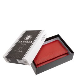 Számos divatos színben elérhető, közepes méretű, praktikus női bőr pénztárca, minőségi díszdobozban, igényesen csomagolva.