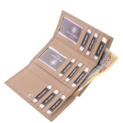 Divatos színekben készült, praktikus valódi bőr női pénztárca, ideális méretben, RFID védelemmel, igényes díszdobozos kivitelben.