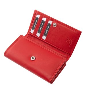 Divatos színekben készült, praktikus valódi bőr női pénztárca, ideális méretben, RFID védelemmel, igényes díszdobozos kivitelben.