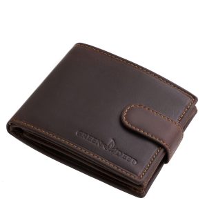GreenDeed OP6002L/T barna bőr pénztárca zárt állapotban